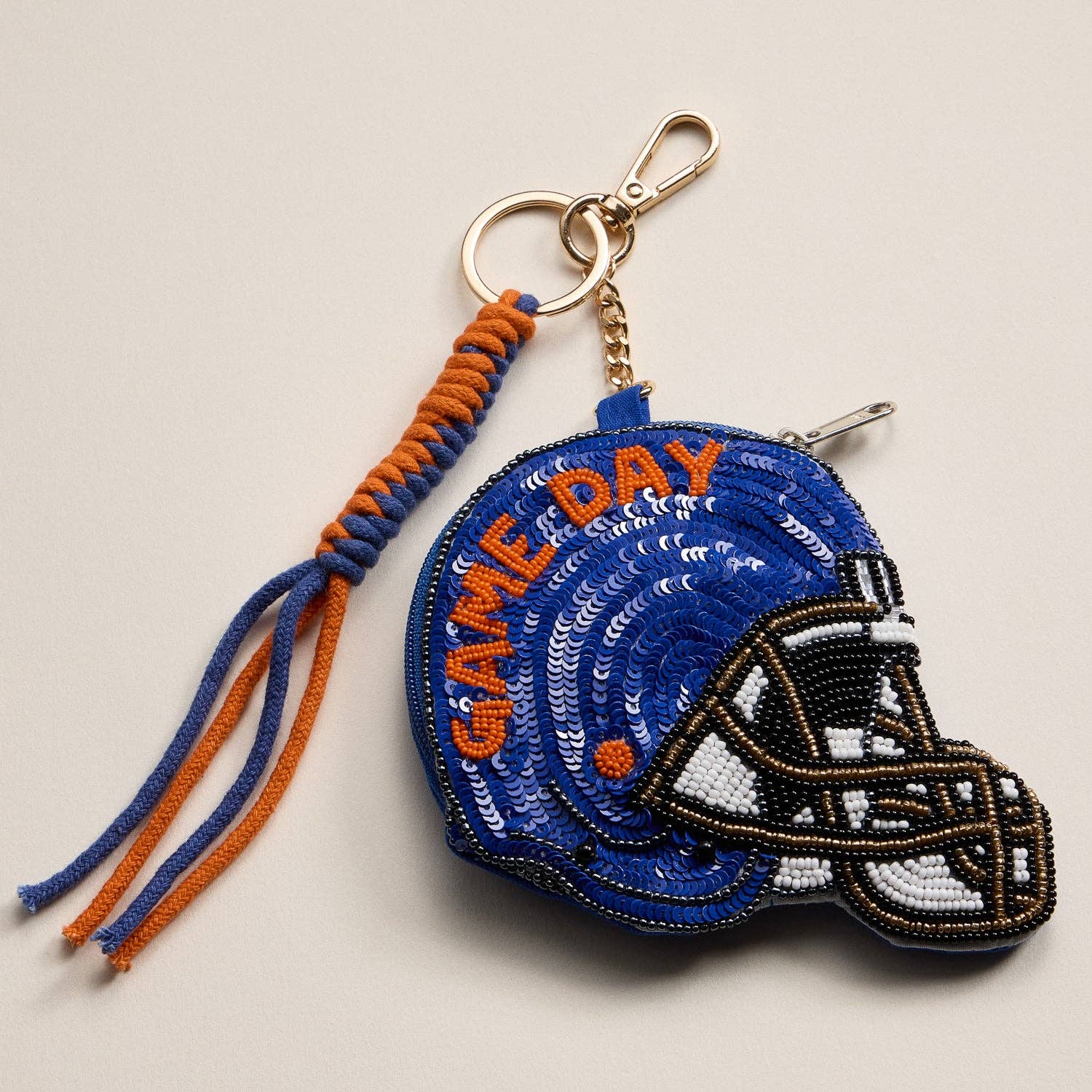 Frem - Wholesale Keychain - Women's - Game Day Beaded Helmet Keychain Pouch – Team Colors3