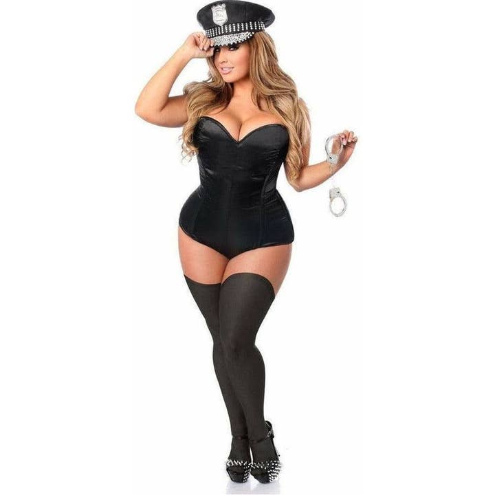 Costume de flic somptueux 3 pièces avec strass pour la vente par Daisy Corsets