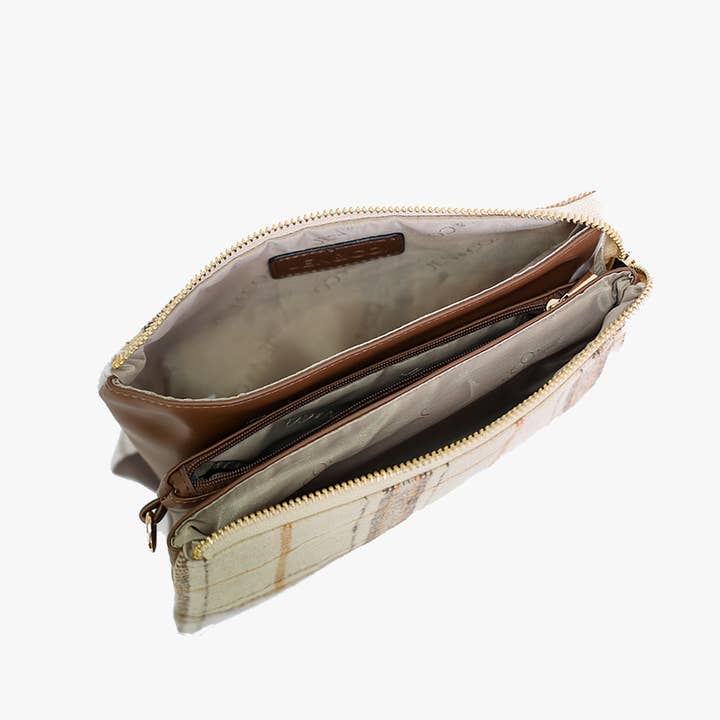 Chocolate M013BPFR Riley Bubble Puffer 3 Compartment Crossbody for wholesale on Faire2