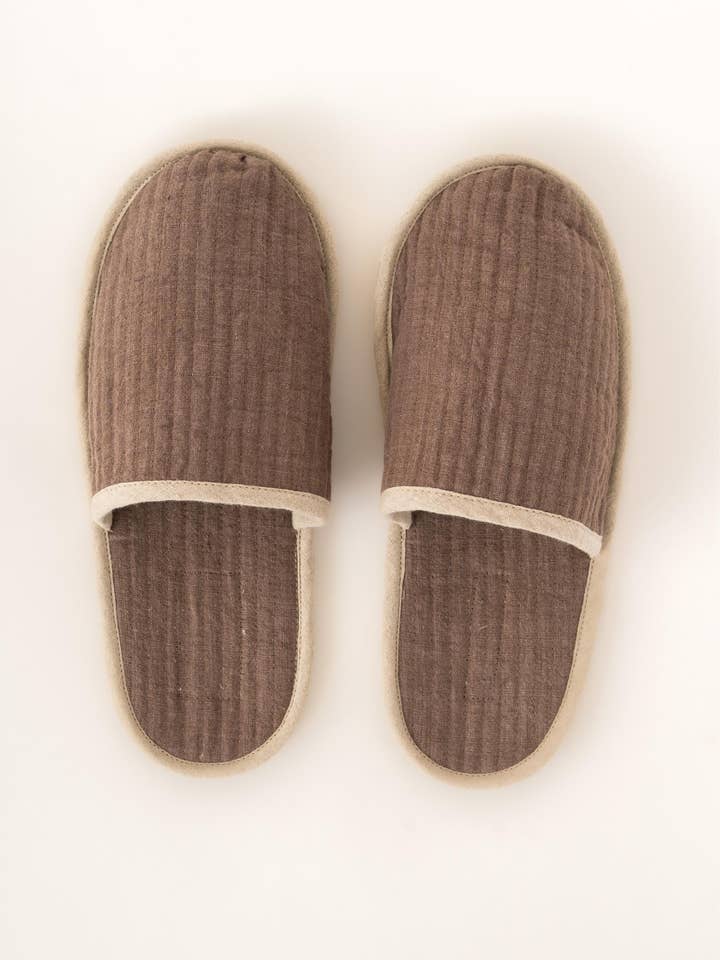 Live Linen - Wholesale Slippers - Women's - Natural Piping Linen Slippers – Relaxed Comfort2