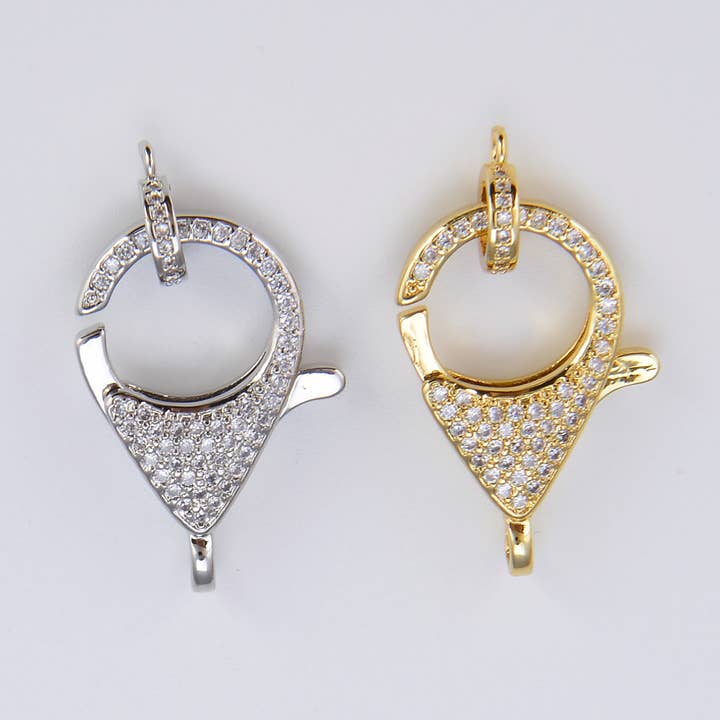 Large Gold Filled Lobster Claw Clasp CZ Micro Pave, CL216 for wholesale by Beads Creation