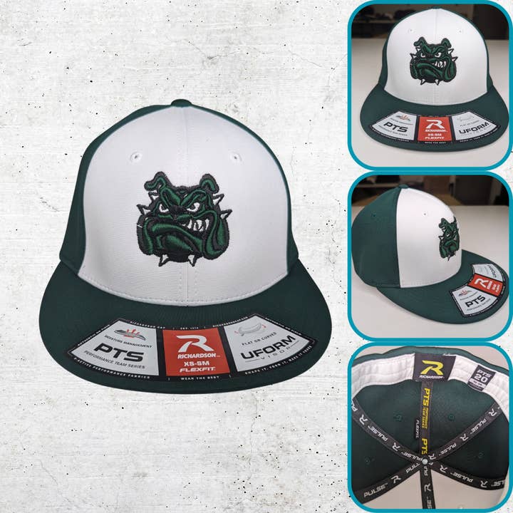 Lifestyles Sports - Vendita all'ingrosso Cappellino con visiera piatta - Unisex - Berretto Bulldog Richardson Flexfit verde ricamato personalizzato