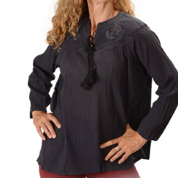 Top hippie de algodão sólido Born Free por atacado de Gypsy Rose