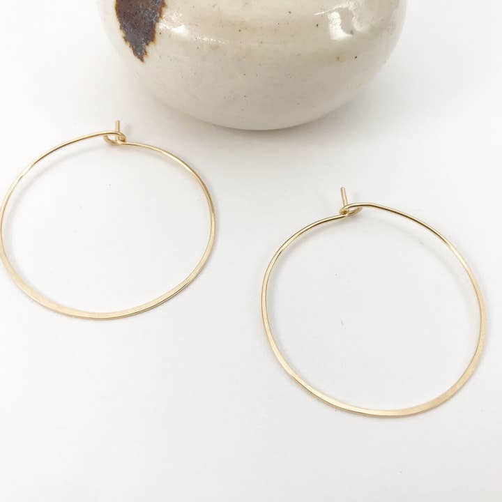 Small Plain Hoops - 14k gold fill, rose gold or silver for wholesale by Totinette bijoux
