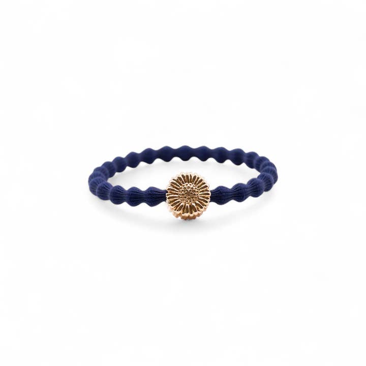 Last True Angel – wholesale Hair tie – Wave Hair Tie with Gold Daisy Charm (Various Colours)10