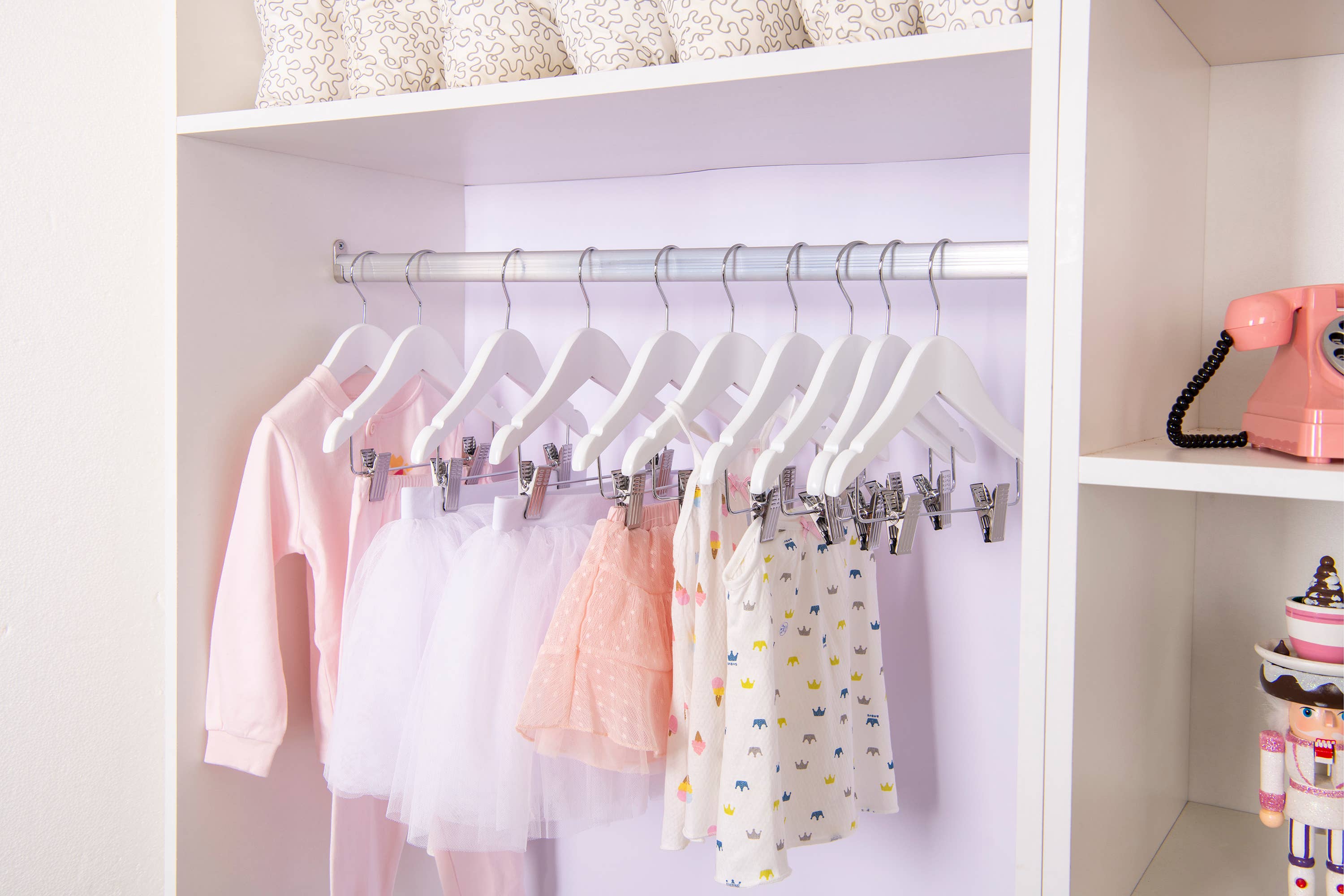 Quality Hangers – Engroshandel Bøjle – WB42 Baby Træ Nederdel Bukser Bøjle, 10 „Hvid - 802