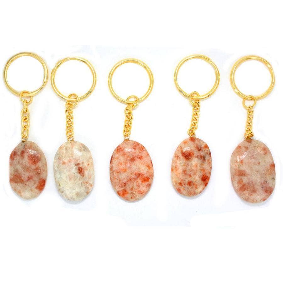 Rock Paradise - Wholesale Keychain - Unisex - Crystal Worry Stone Keychain Pack in Gold or Silver Tone11