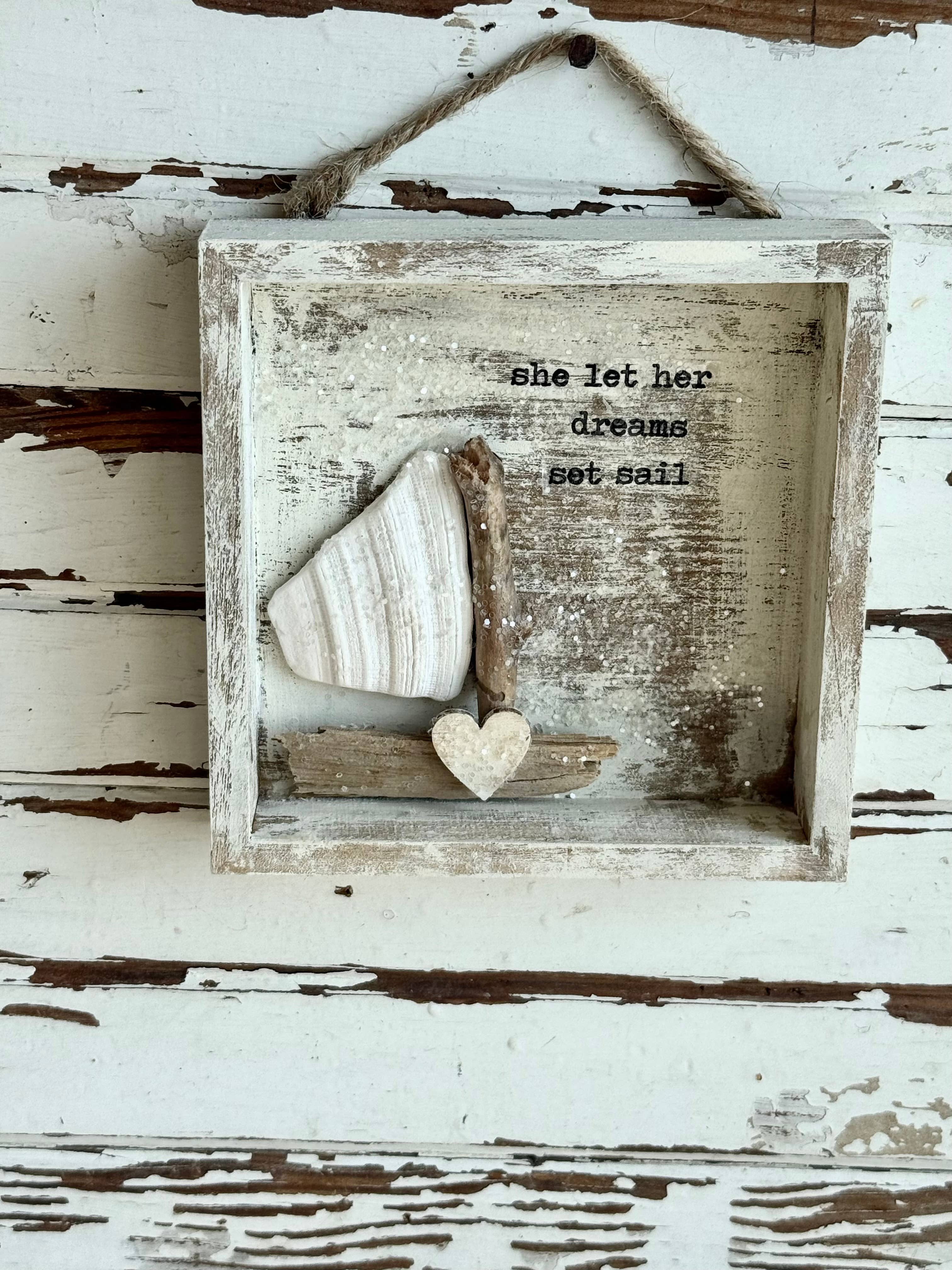 UnfiniSHEd - Wholesale Sign - Sailboat Shell Art, Beach Sign,Choose saying 10