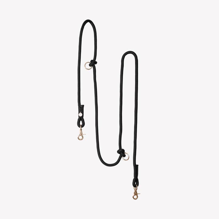 'Black' - Hands Free Dog Braided Rope Leash for wholesale by Furlou