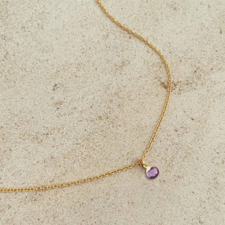 SEMI-PRECIOUS STONE DROP PENDANT ( (925 18K GOLD VERMEIL) for wholesale by Eliza Asta Jewellery