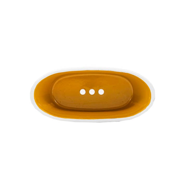 Foreside Home & Garden - Wholesale Bath Soap Dish - Mustard Enamel Bathtub Metal Soap Dish