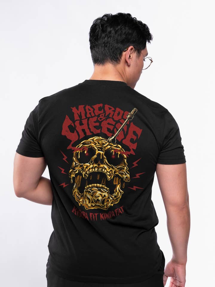 T-shirt Mélange Signature Macros & Fromage pour la vente par Kinda Fit Kinda Fat