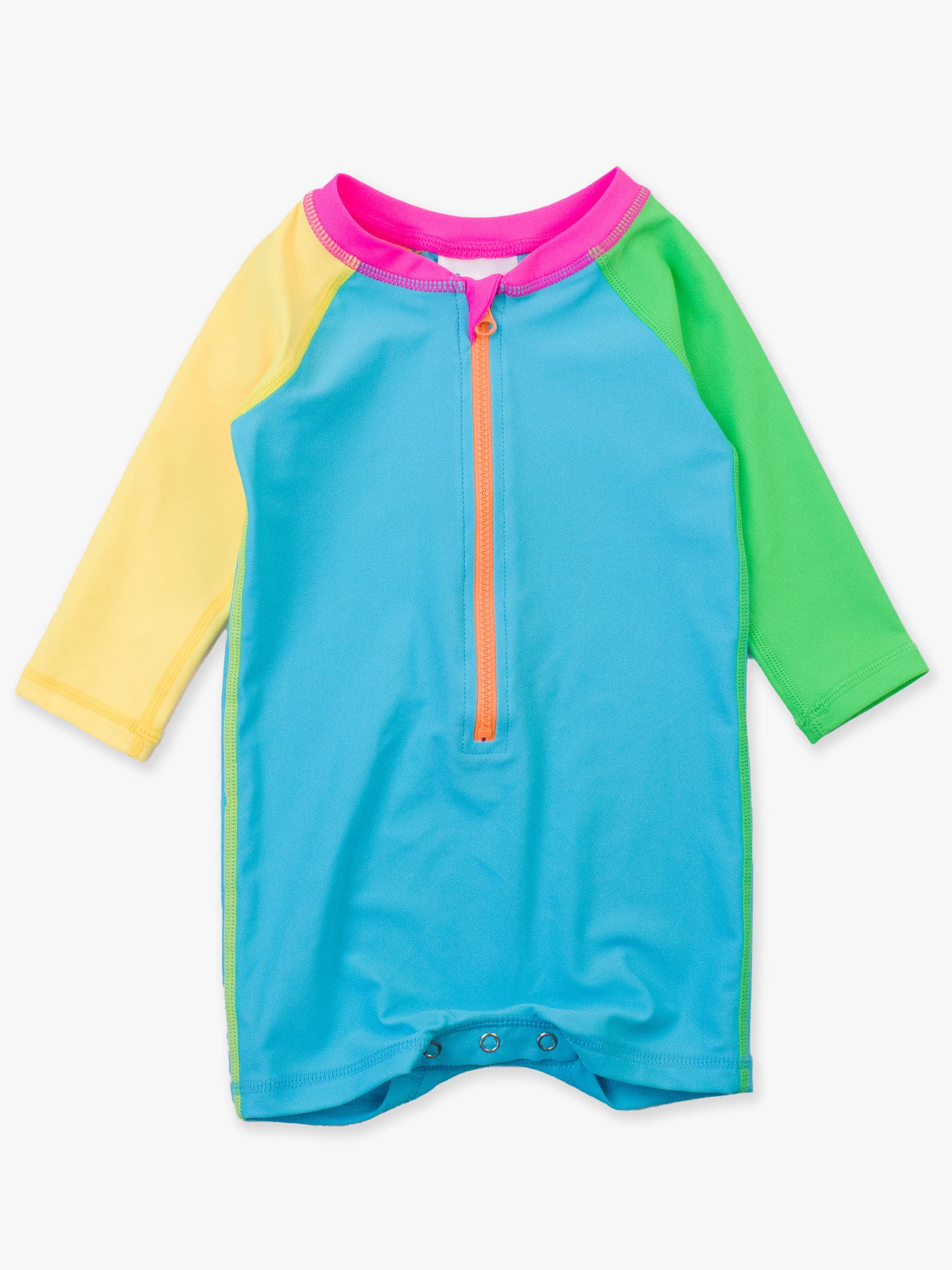 Pink Baby Boys Neon Color Block Long Sleeve One Piece Rash Guard Swimsuit
for wholesale on Faire