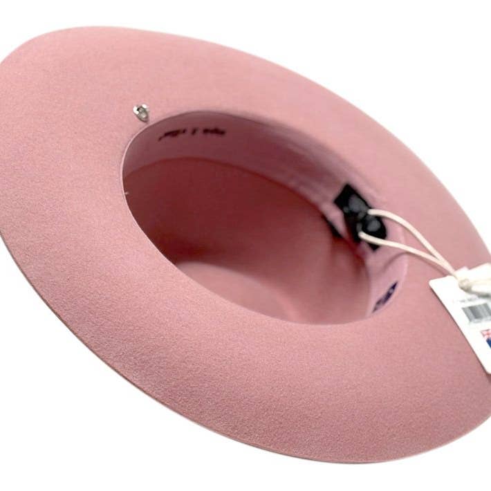 Epoch hats - Wholesale Fedora - Women's - Australian Wool Felt Wide Flat Brim Fedora Hat with Flower15