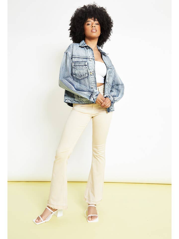 JMOJO UK Limited – wholesale Jeansjackor – Dam – OVERSIZE JEANSJACKA - BLUE WASH