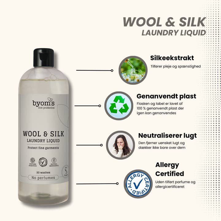 Byoms - Wholesale Liquid Laundry Detergent - WOOL & SILK - PROBIOTIC LAUNDRY LIQUID - NP2