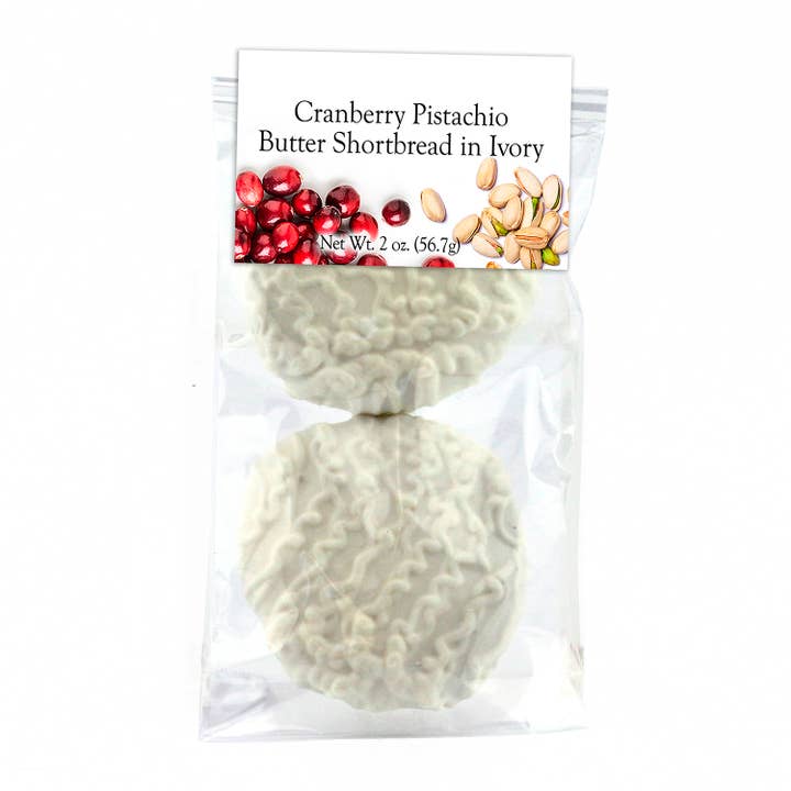 Cranberry Sweets & More - Wholesale Cookie - Cranberry Pistachio Shortbread in Ivory