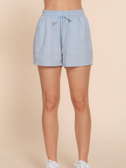 Smoked Waist Linen Shorts for wholesale by Active Basic | Active USA