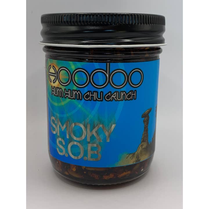Hoodoo Chili Crunch Smoky SOB 8oz for wholesale by Voodoo Mixology Inc