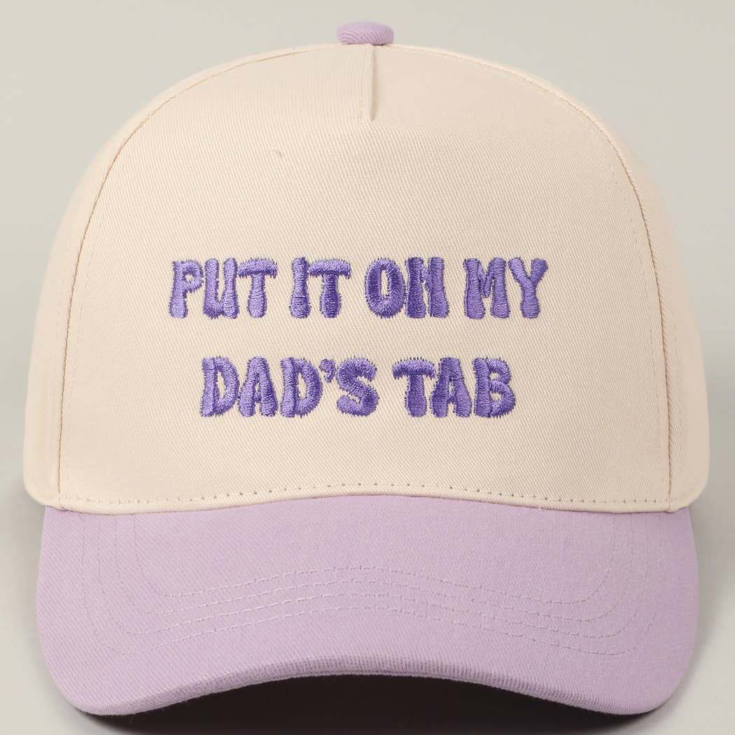 Fashion City - Wholesale Baseball Cap - Unisex - Put It On My Dad's Tab Embroidery Two-Tone Hat34