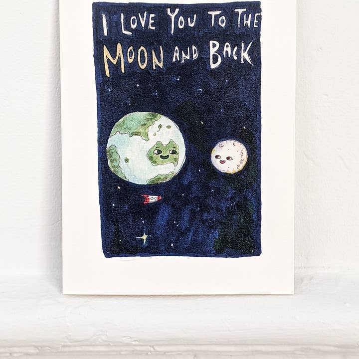 Well Drawn - Wholesale Love card - I Love You To The Moon And Back4