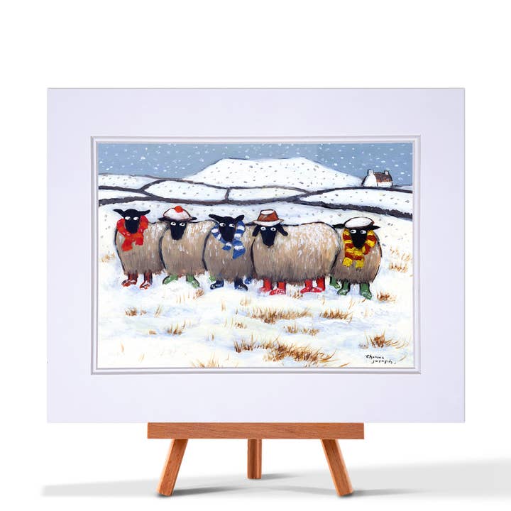 Winter Woollies Mounted Print for wholesale by The Whimsical World of Thomas Joseph