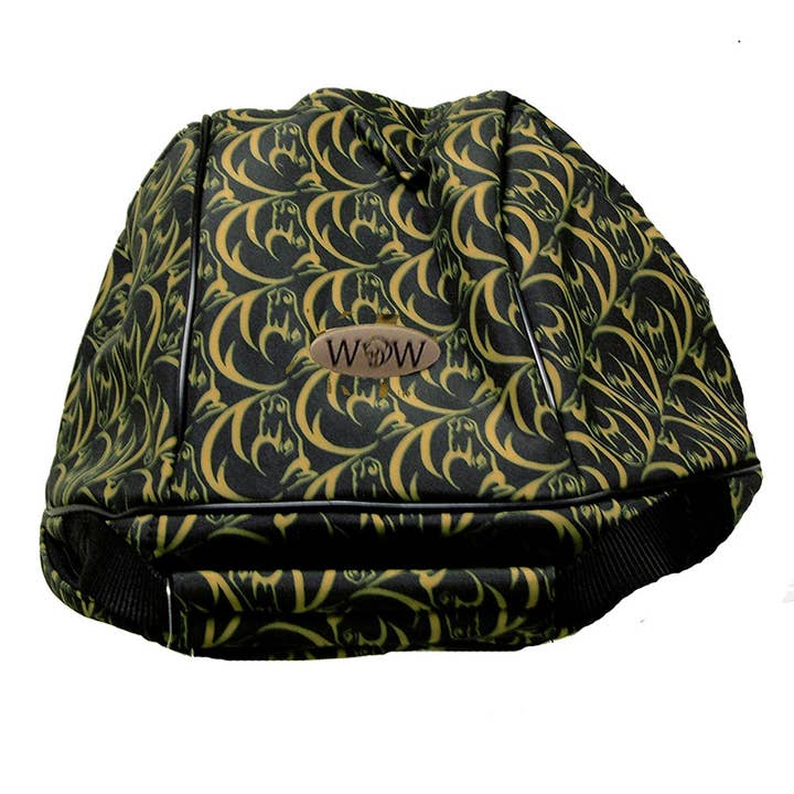 Gold WOW Helmet Carrier Bag for wholesale on Faire