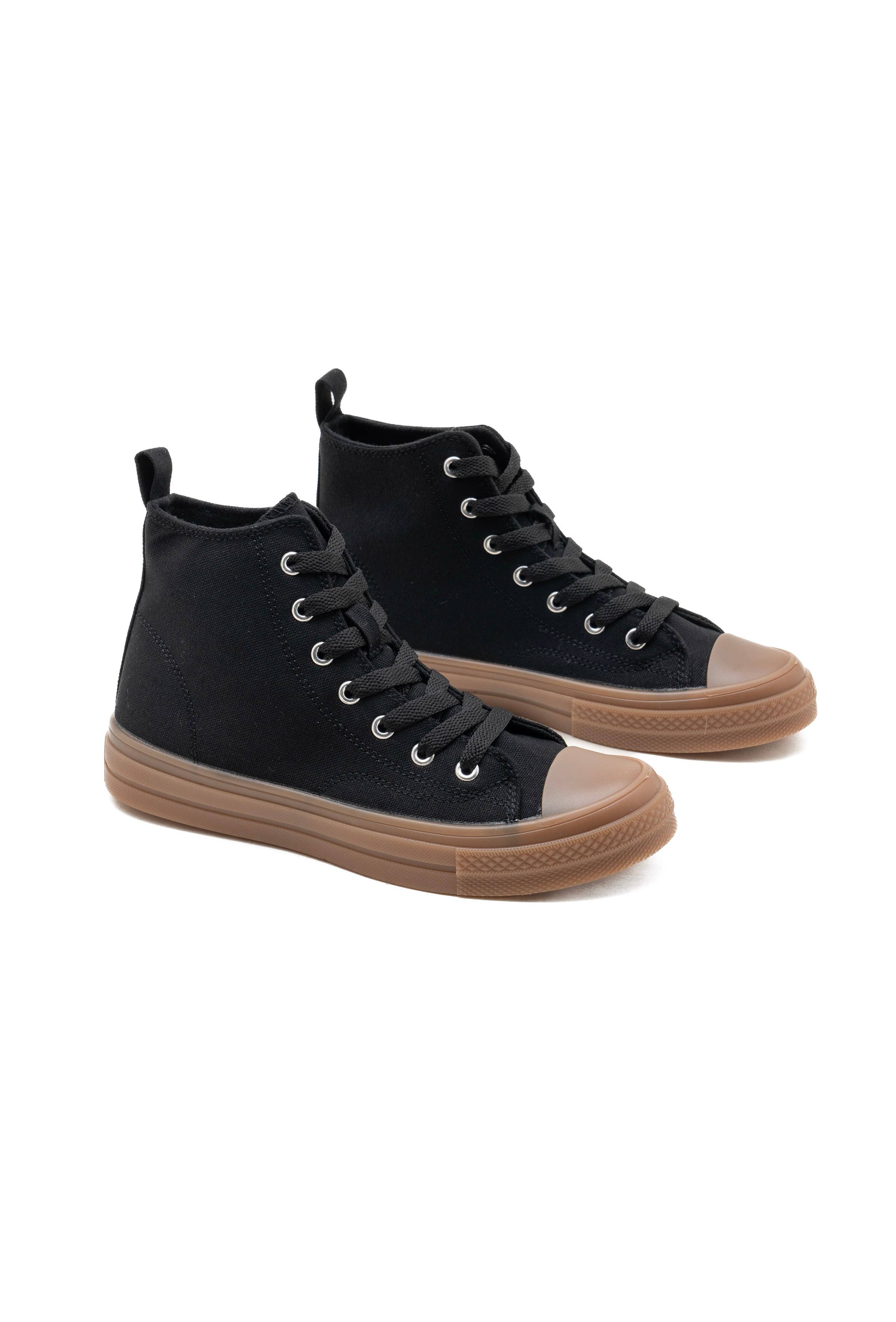 C'M PARIS - Wholesale Lifestyle Sneakers - Women's - Retro Style High-Top Canvas Sneakers 122213