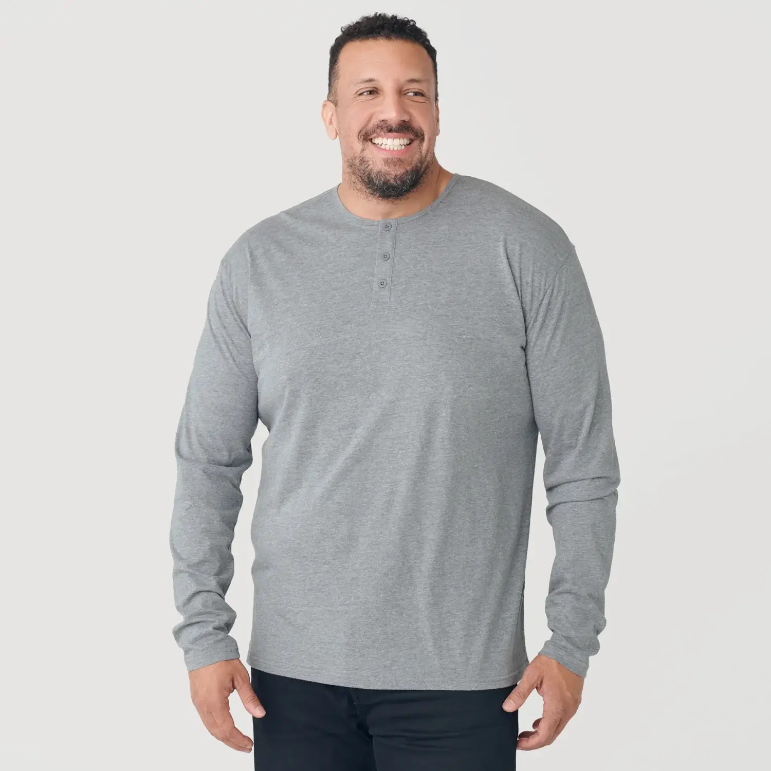 True Classic - Wholesale T-Shirt - Men's - Long Sleeve Shirt | Henley | Heather Gray5