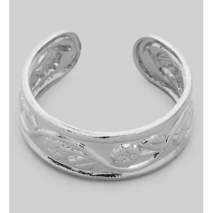 Girly - Wholesale Toe ring - FLORAL PRESSED TOE RING0