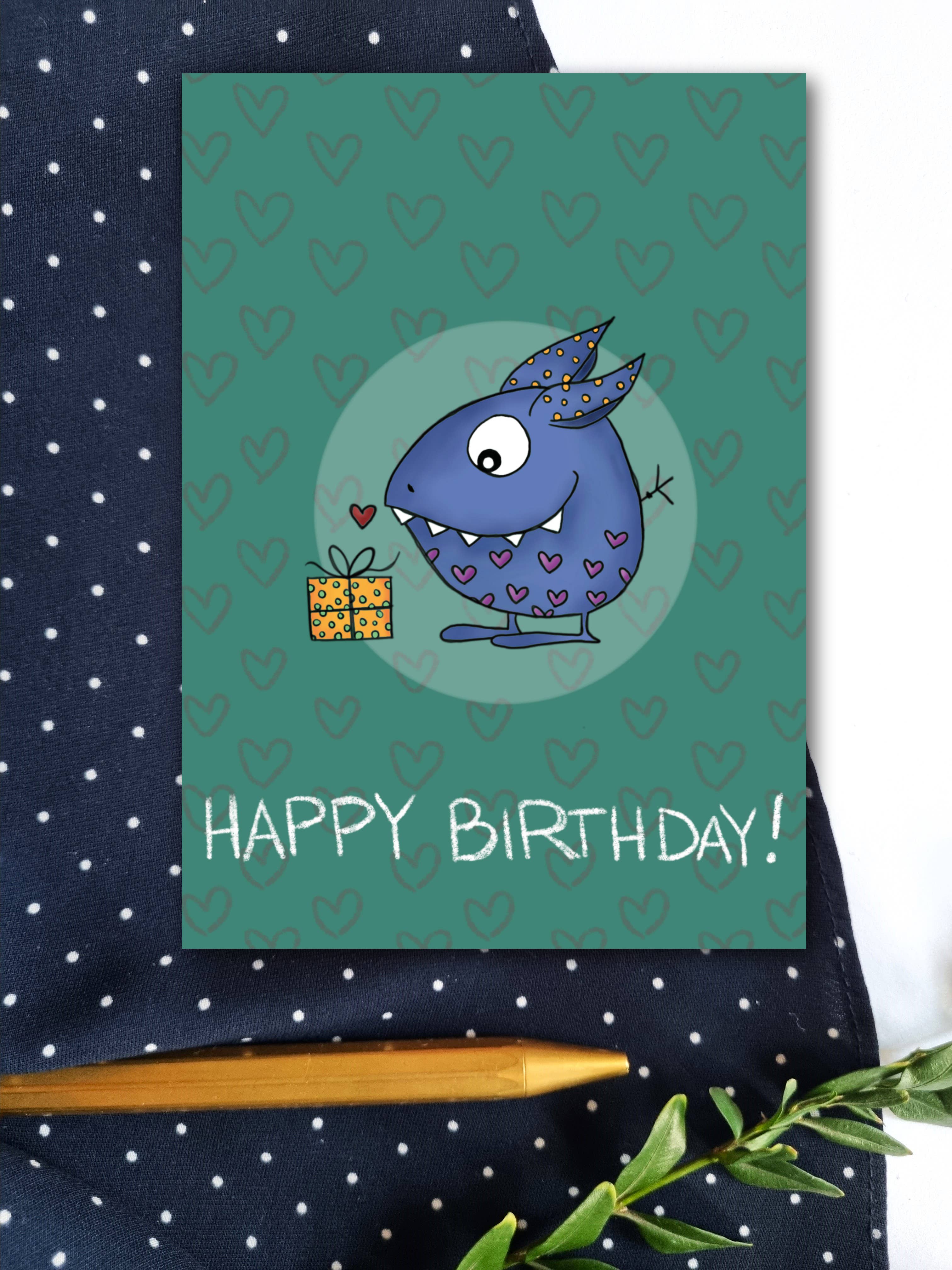 Atelier zum fliegenden Stachelschwein - Wholesale Birthday Card - Gift Eater Birthday Card0