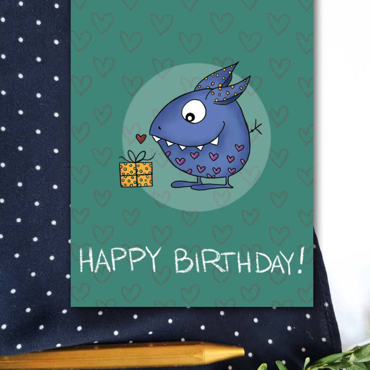 Atelier zum fliegenden Stachelschwein - Wholesale Birthday Card - Gift Eater Birthday Card