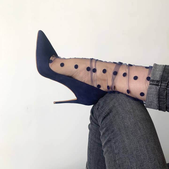 sockette - Wholesale Socks - Women's - Estelle - tulle and velvet polka dot socks