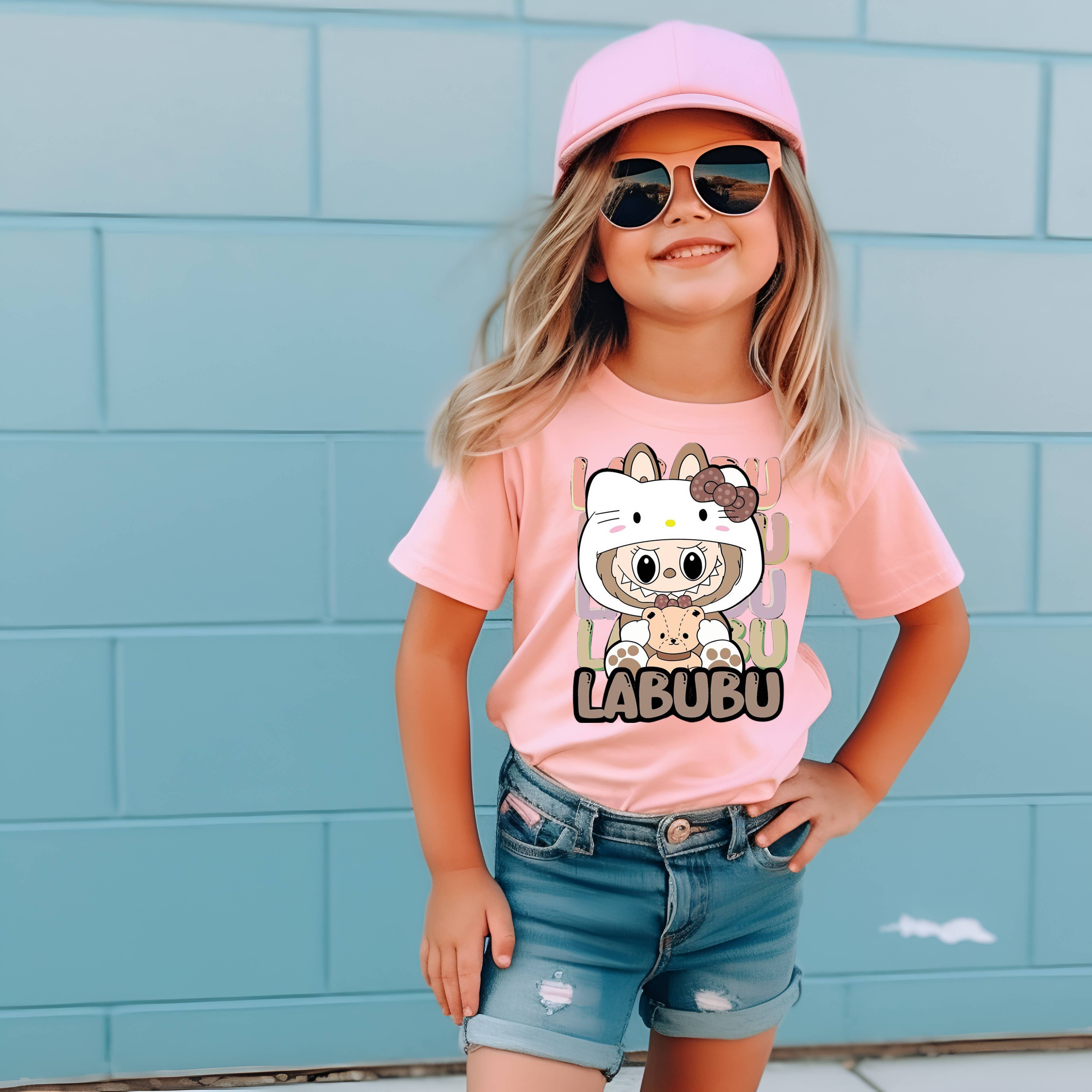 Little Trendy - Wholesale Screen Printed T-Shirt - Kids - Girls cute monster short-sleeved white T-shirt1