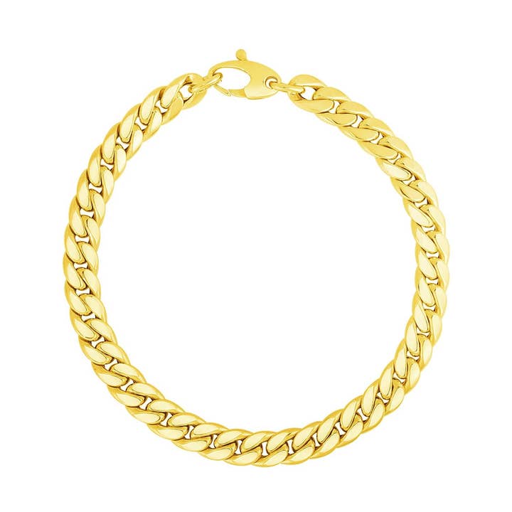14K Guldbelagt Cubansk Kædearmbånd (5,90 mm) for engroshandel hos RubyAnn Jewelry