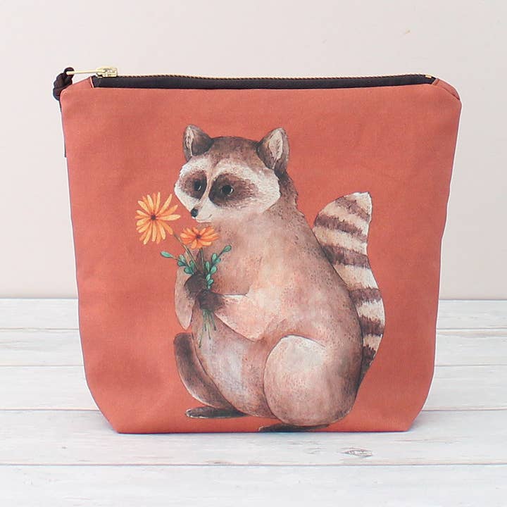 Milo il Procione | Grande Pochette con Cerniera | Borsa Cosmetica per la vendita all'ingrosso da parte di The Blue Rabbit House