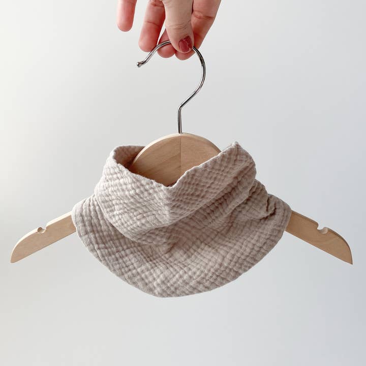 LIGHT GRAY Lightweight Cotton Gauze Baby Scarf Bib for wholesale by Charley Charles