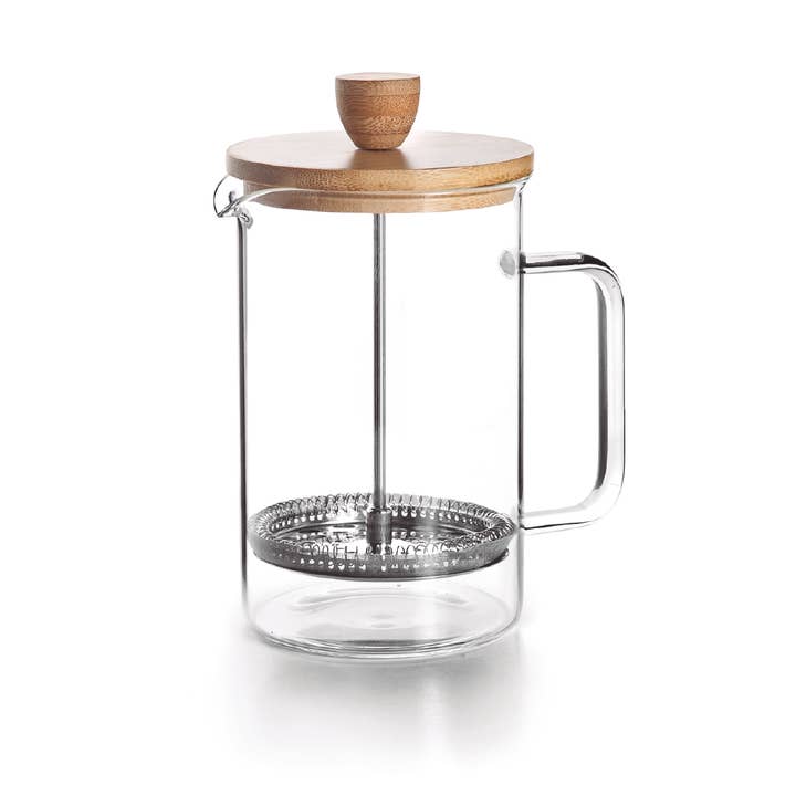 LACOR MENAJE PROFESIONAL S.L. – Máquina de café por atacado – Cafeteira manual clássica com êmbolo e tampa de bambu3