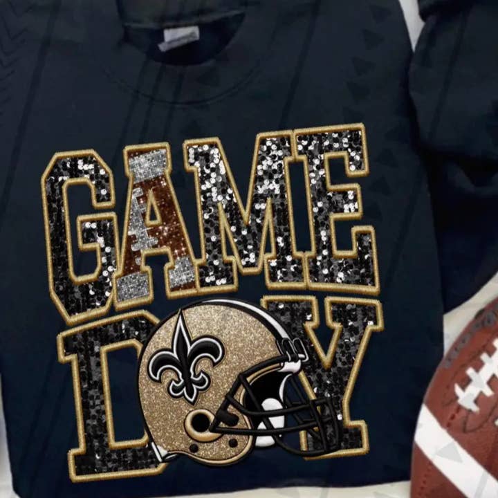 Game Day Saints T-shirt for wholesale by Farm Life Crafting