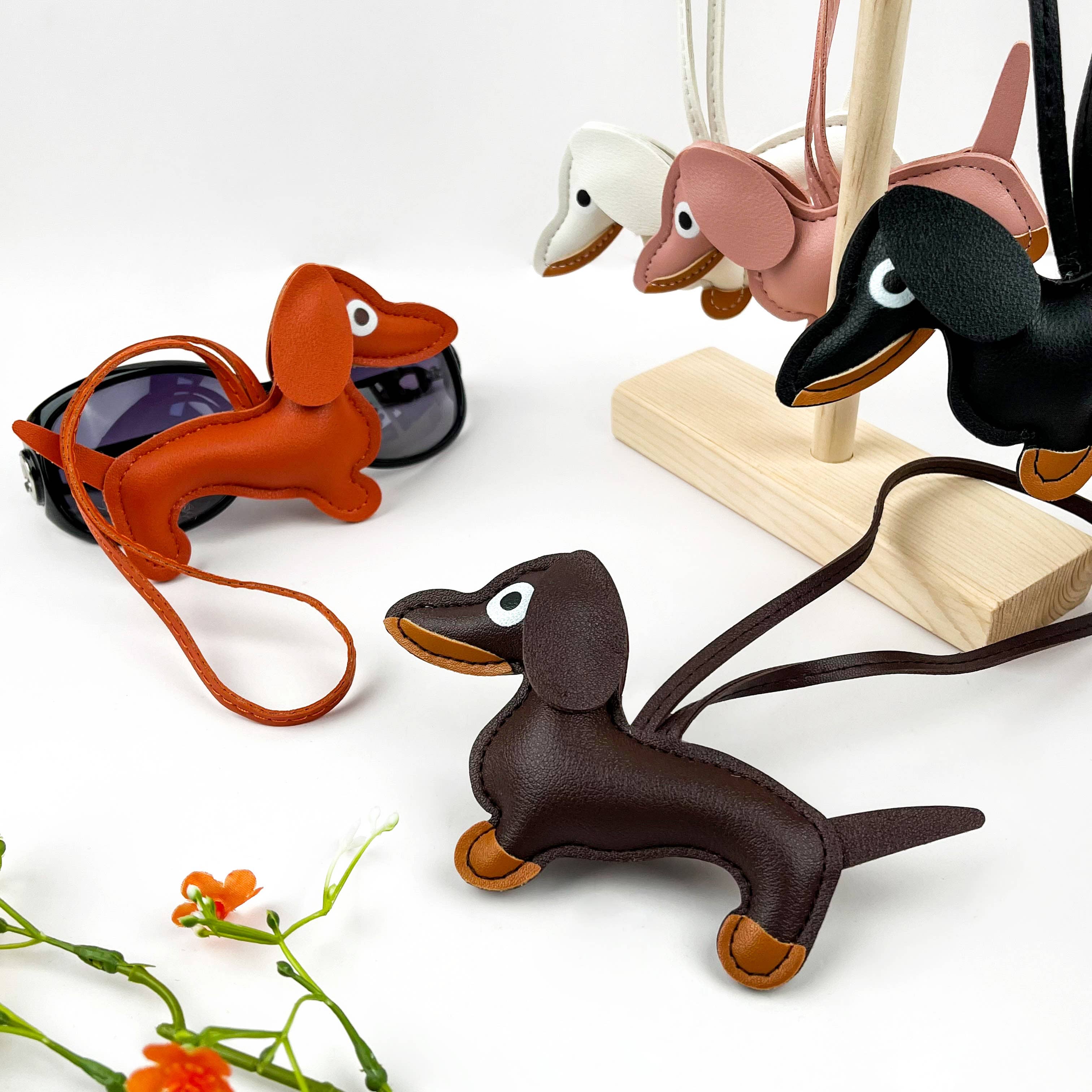 SoapElenGlen - Wholesale Purse/Bag Accessory - Women's - Dachshund Bag Pendant, Leather Strap Puppy Accessories13