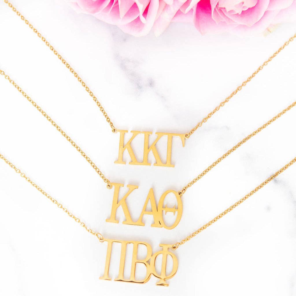 Golden Thread – wholesale Pendant/charm necklace – Kappa Alpha Theta Nameplate Necklace1
