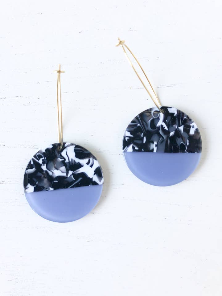 The Maddy Roundies - Blue Earrings for wholesale by Stoll & Heart