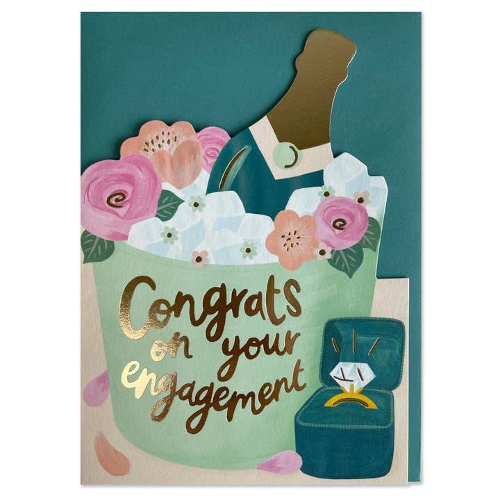 Raspberry Blossom - Wholesale Engagement Card - 'Congrats on your engagement' engagement Card