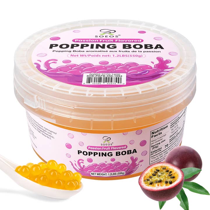 Soeos Boba de Fruta de la Pasión, 1,2 libras (550 g) para venta al por mayor de soeos