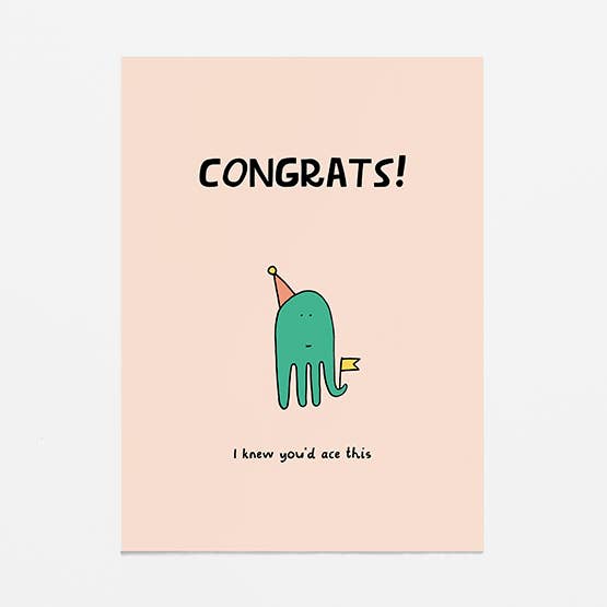 cartão de felicitações - parabéns polvo por atacado de Van Kira