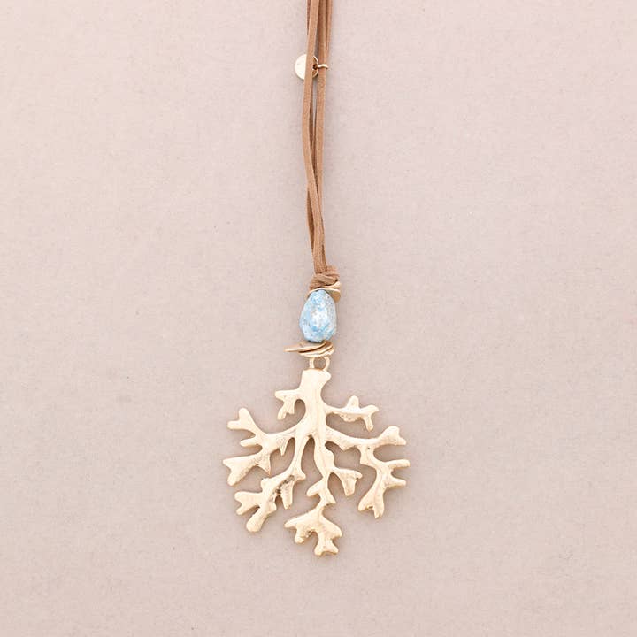 Sonata - Wholesale Pendant/Charm Necklace - Coral Metal Long Pendant Necklace7