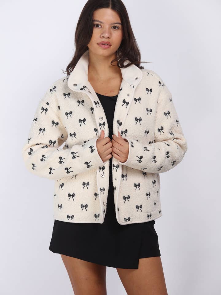 Bonded Sherpa With Embroidery Detail Jacket for wholesale by 26 International