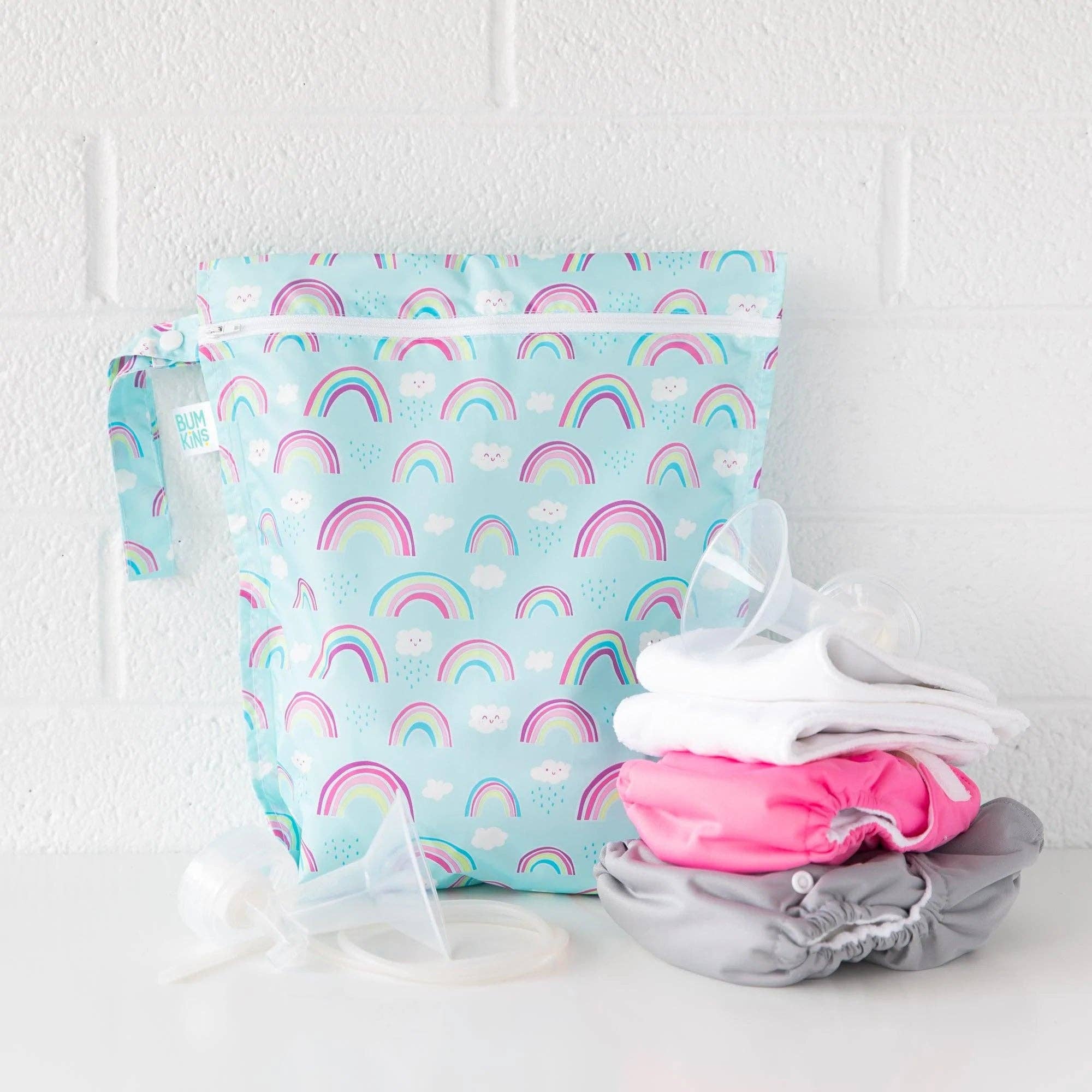 Bumkins - Vente Sac étanche - Enfant et bébé - Sac humide : arcs-en-ciel2