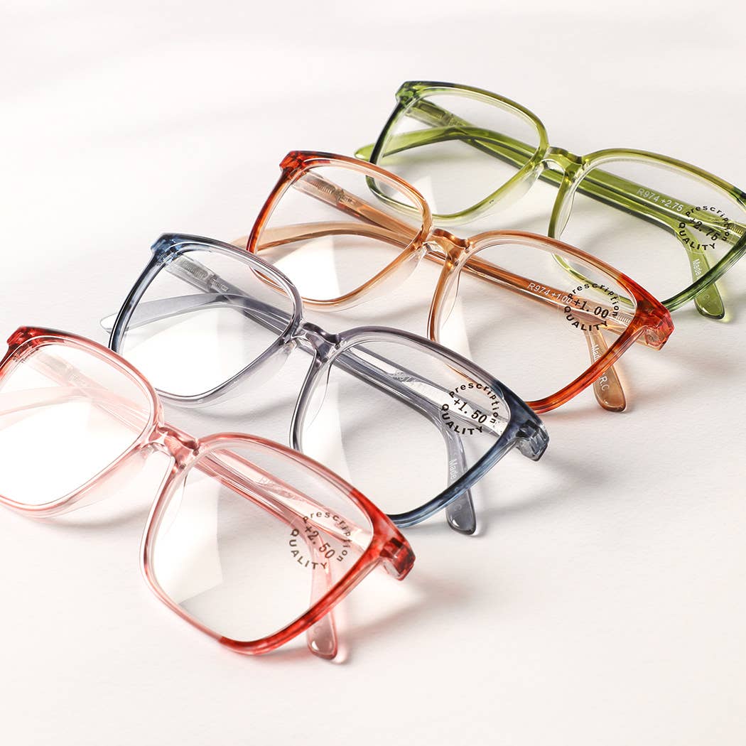  ASSORTED COLORS Colorful Oversized Square Shape Reading Glasses for wholesale on Faire1