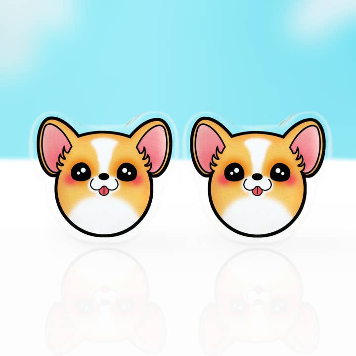 Bonitos pendientes de perro Corgi Kawaii Vibes Grunge Animal Jewelry para venta al por mayor de Atomic Lace